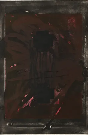 版画 Tàpies - Symétrique noir 