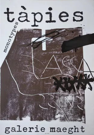 石版画 Tàpies - „tápies. monotypes. galerie maeght“. 