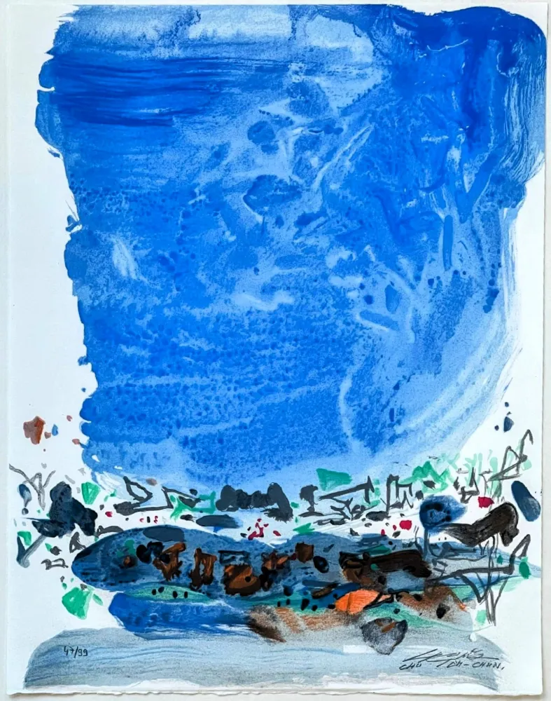 石版画 Teh-Chun - Saison bleue (Planche III) 