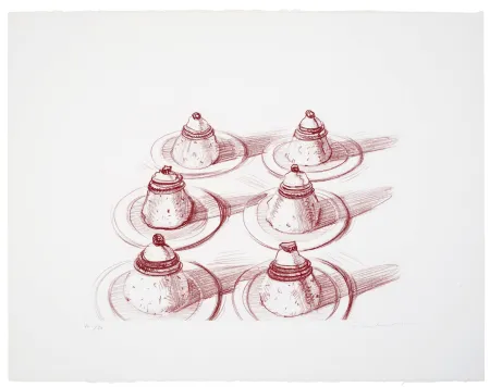 版画 Thiebaud - Six Italian Desserts