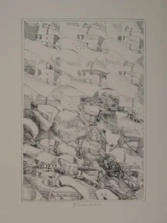 石版画 Thomkins - “burgunder“