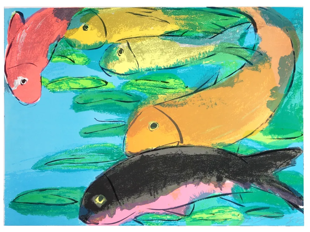 石版画 Ting - Fish
