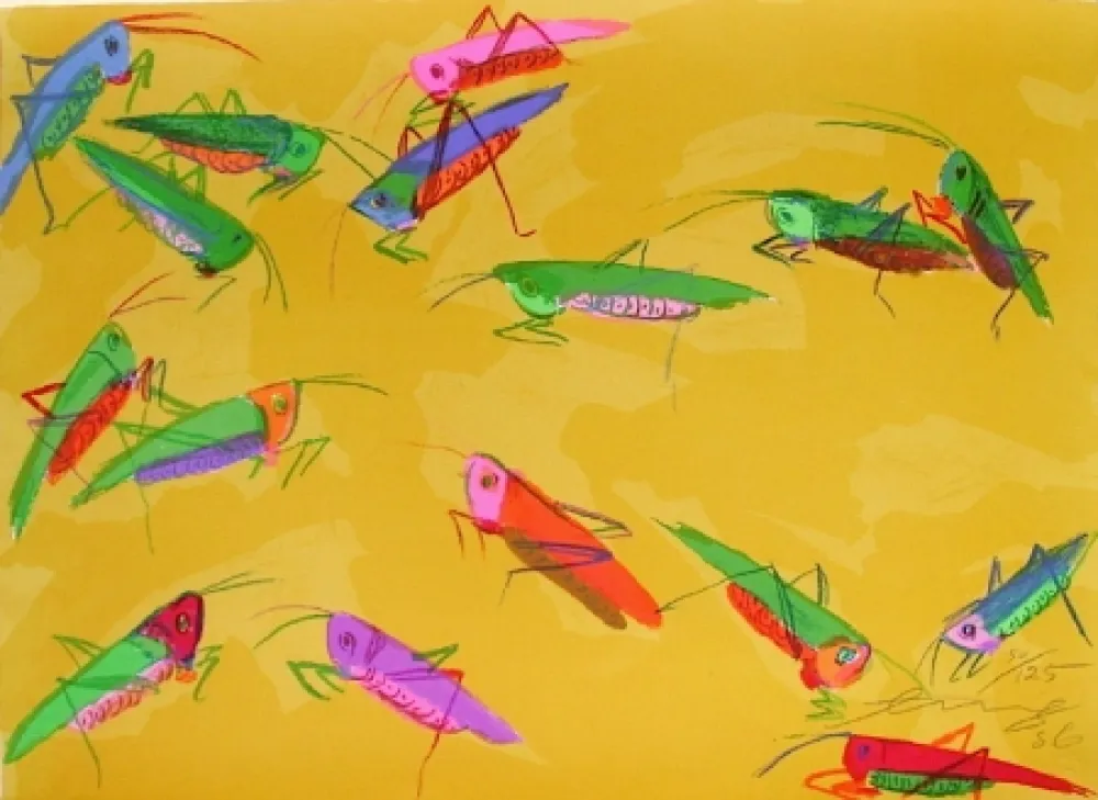 石版画 Ting - Grasshoppers