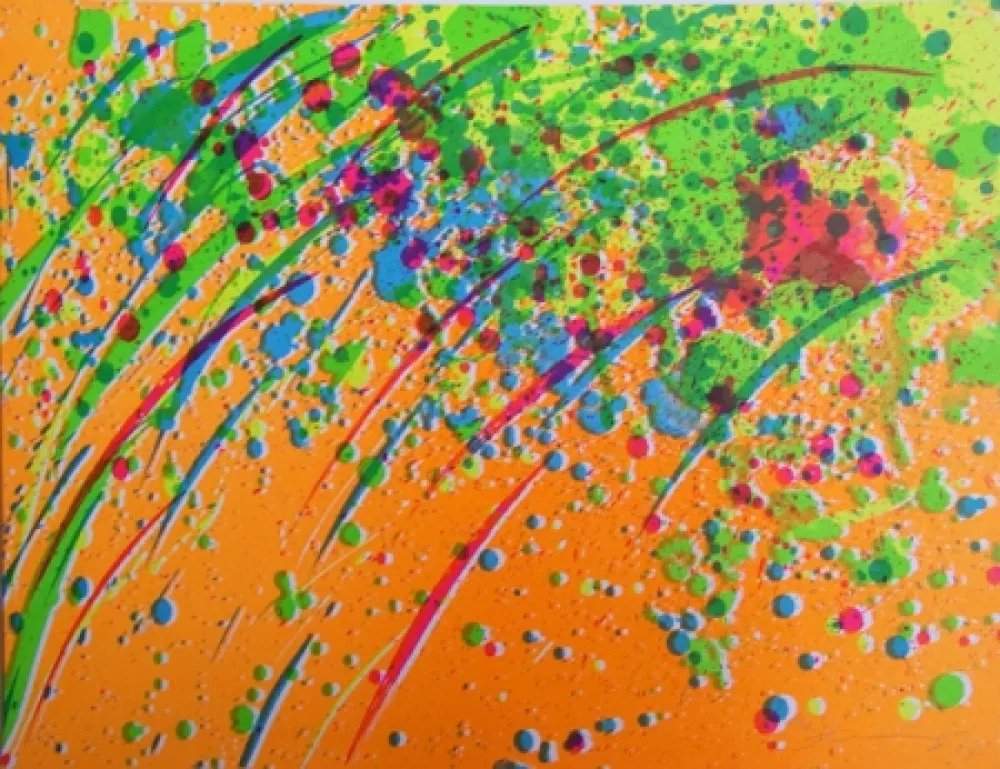 石版画 Ting - Pluie orange