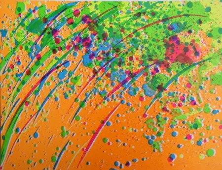 石版画 Ting - Pluie orange