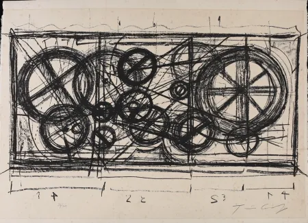 石版画 Tinguely - Requiem pour une feuille morte