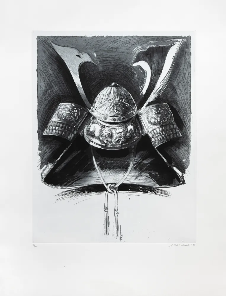 版画 Titus Carmel - Casque de Nikko II