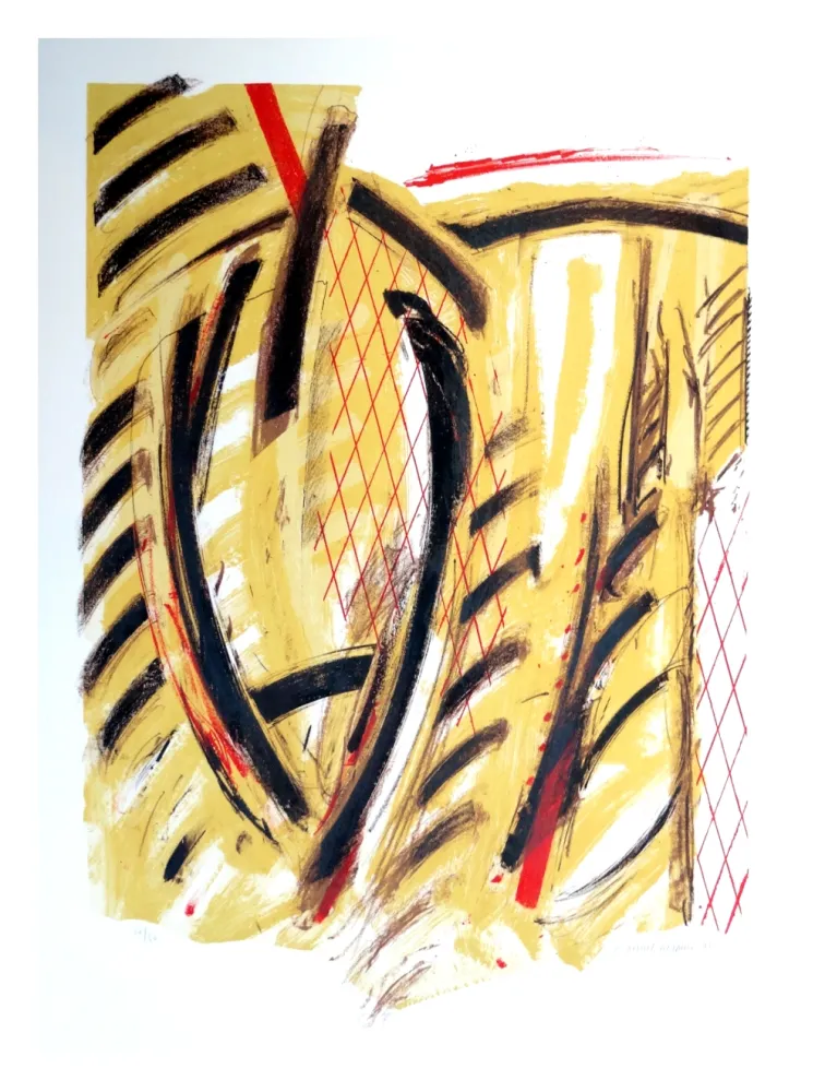 石版画 Titus Carmel - Tournant de l'hiver