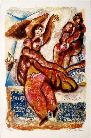 石版画 Tobiasse - Danse onirique pour homme seul