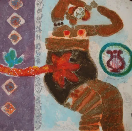 版画 Tobiasse - Femme à la Lyre