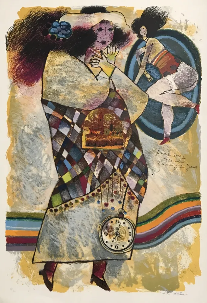 石版画 Tobiasse - Je Marche dans le Temps Perdus