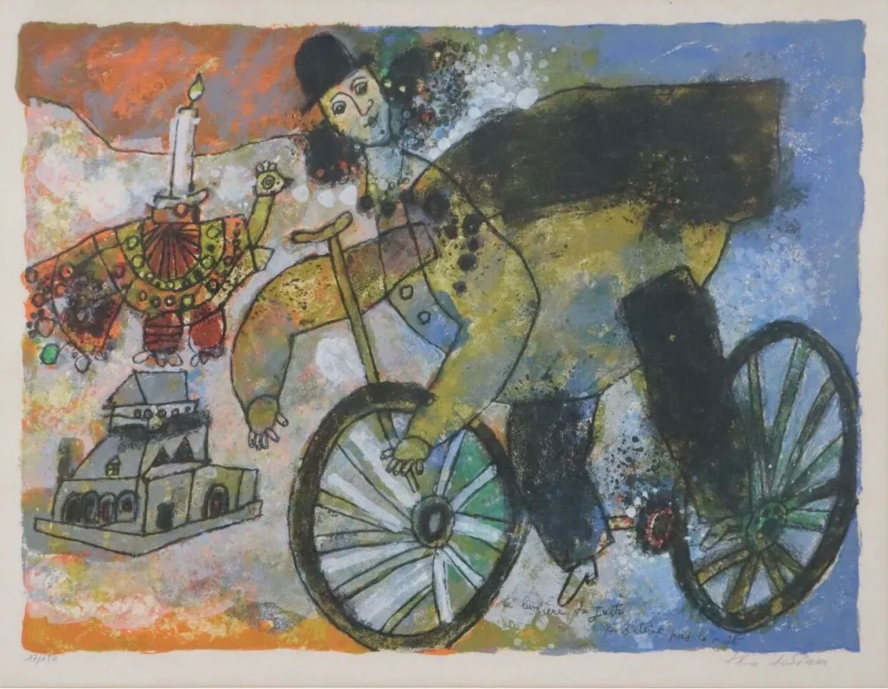 石版画 Tobiasse - La lumière du Juste ne s'éteint pas la nuit