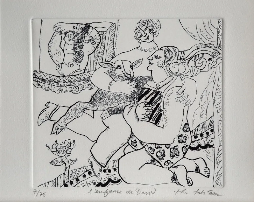 版画 Tobiasse - L'enfant de David