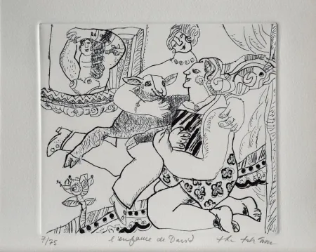 版画 Tobiasse - L'enfant de David