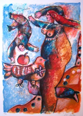 石版画 Tobiasse - L'Oiseau Prophete