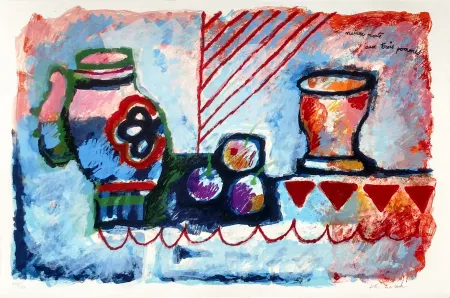 石版画 Tobiasse - NATURE MORTE AUX TROIS POMMES