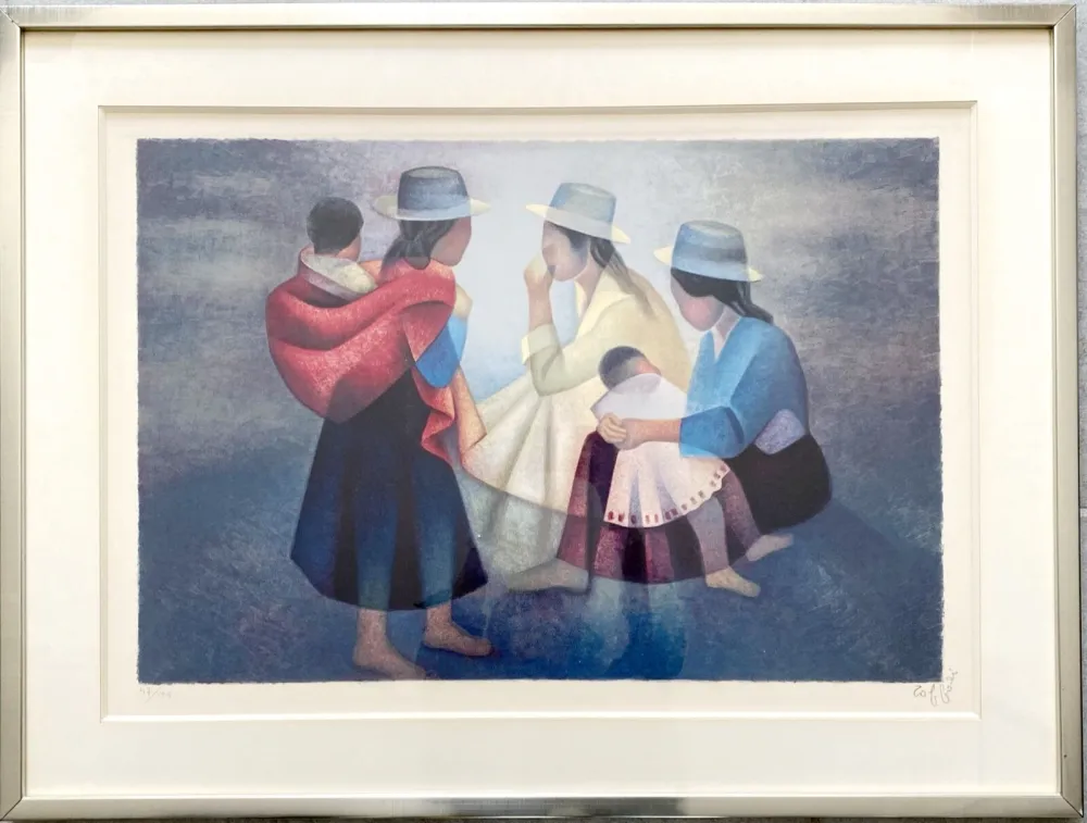 石版画 Toffoli - Bavardages