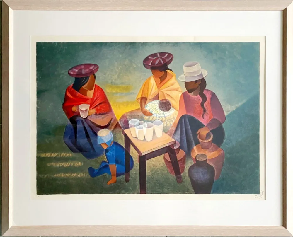 石版画 Toffoli - Le marché péruvien