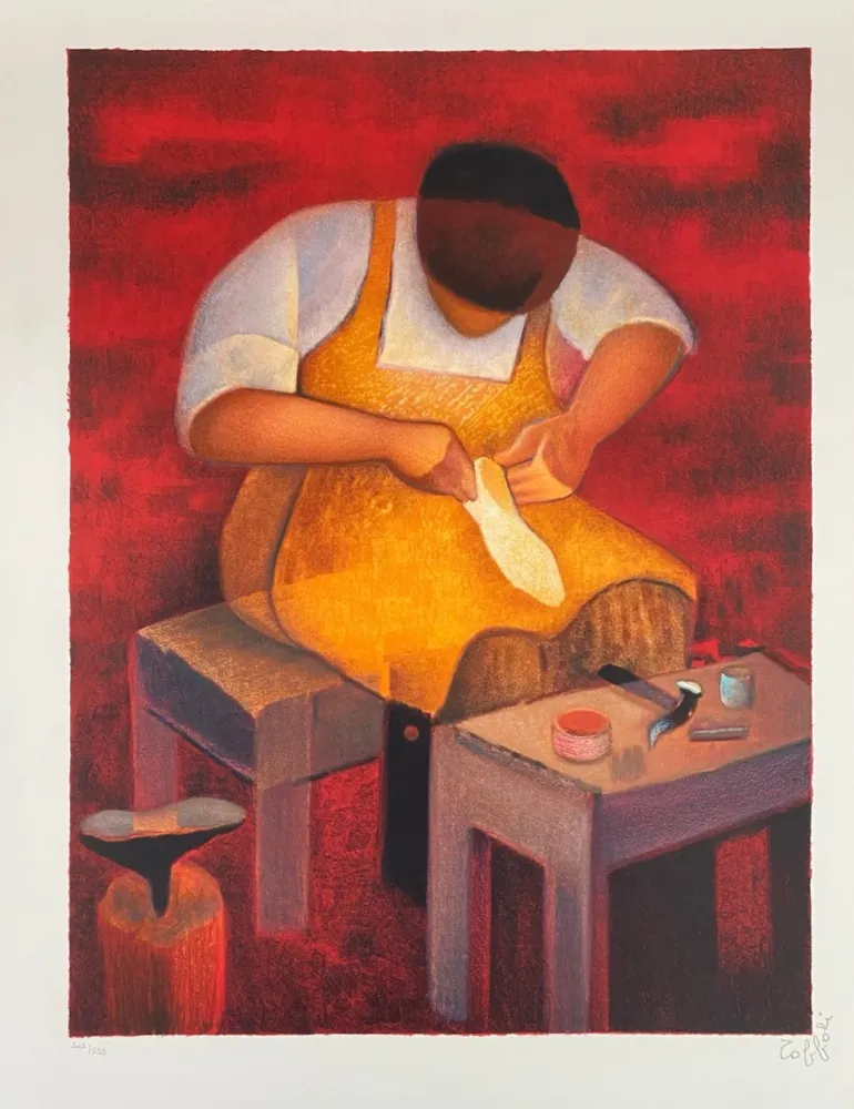 石版画 Toffoli - Le savetier