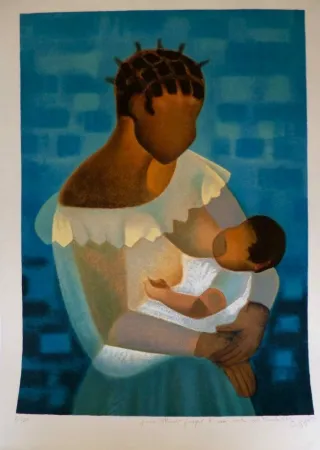 石版画 Toffoli - Maternité