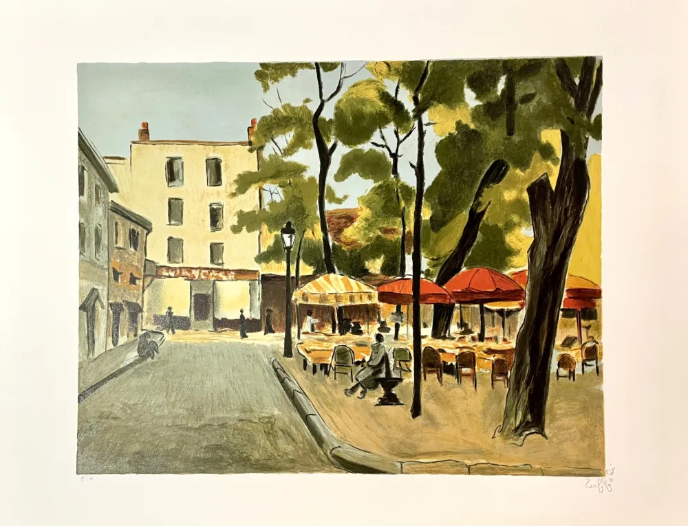 石版画 Toffoli - Place du Terte