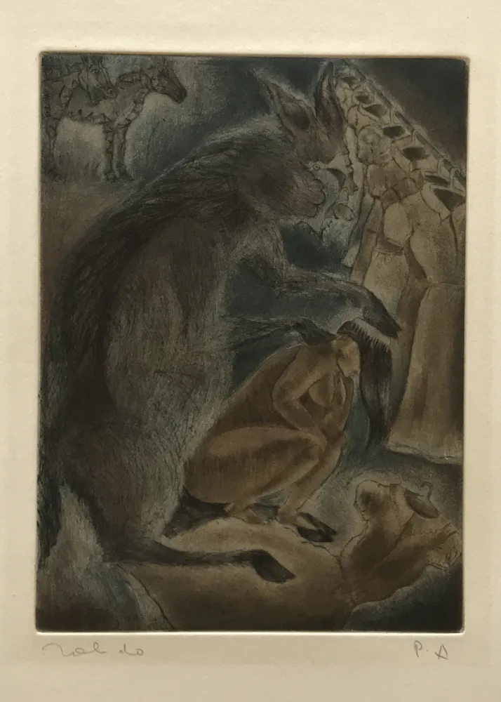 版画 Toledo - Animal Brushing Woman's Hair