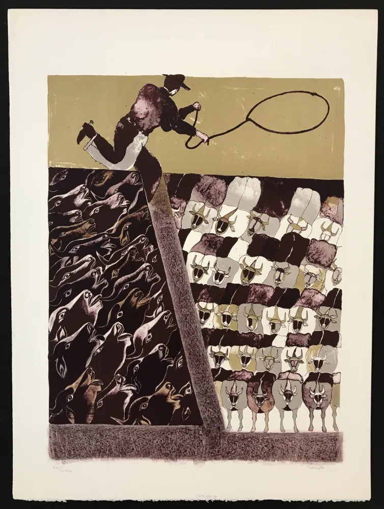 石版画 Toledo - Cow Herder