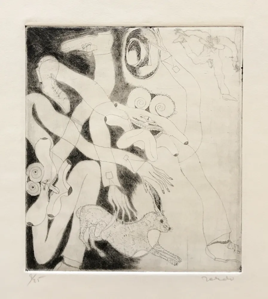 版画 Toledo - Hat, Rabbit and Figures