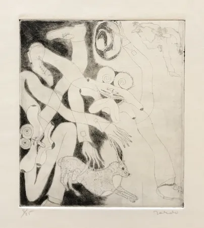 版画 Toledo - Hat, Rabbit and Figures