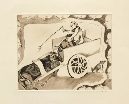 版画 Toledo - Horse and Carriage