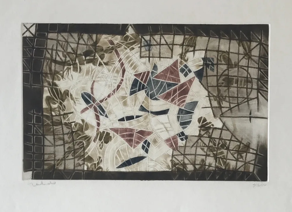 版画 Toledo - Iguanas in Brown, Red, and Blue