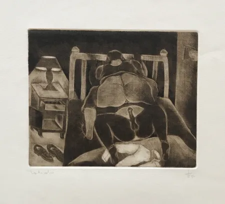 版画 Toledo - Man and Woman in Bed
