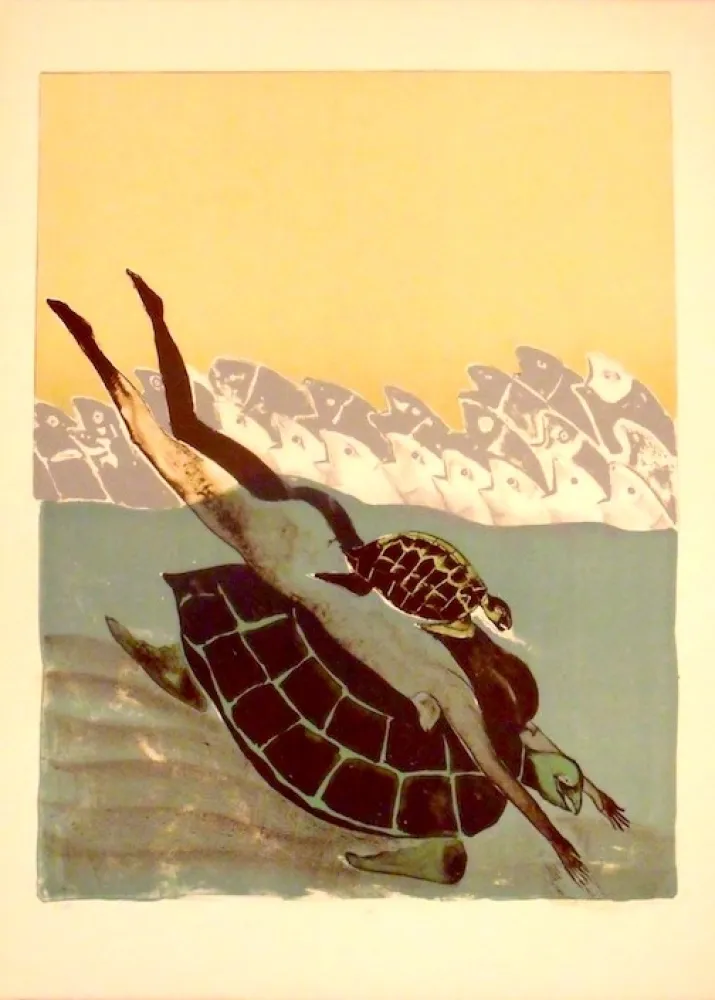 石版画 Toledo - Mujer Tortuga