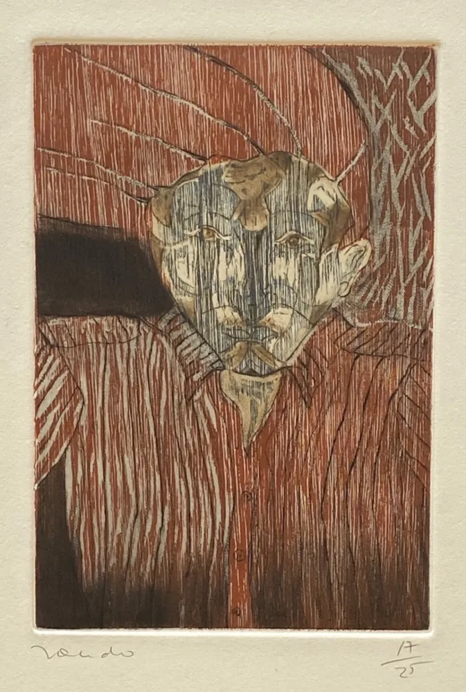 木刻 Toledo - Self-Portrait with Red Shirt