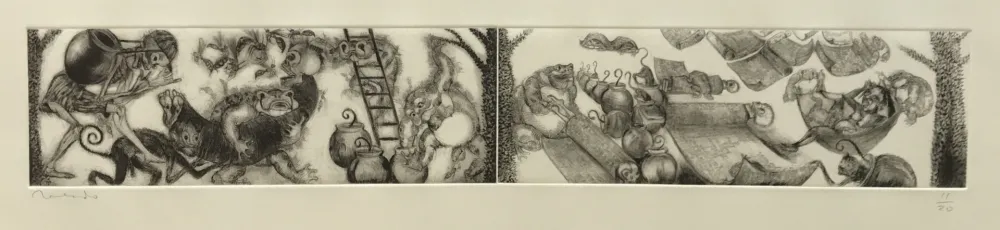 版画 Toledo - Toads and Monkeys