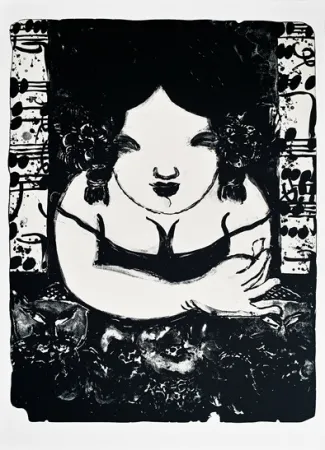 石版画 Tongzhengang - Lady 