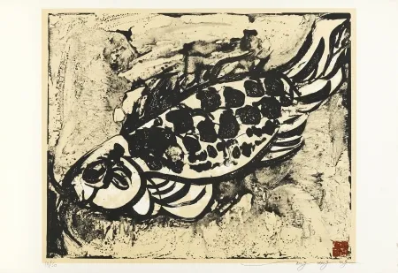 石版画 Tongzhengang - Poisson