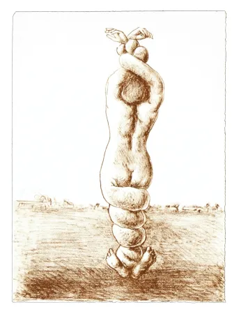 石版画 Topor - 3 Neuf Grâces