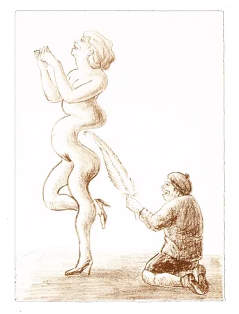 石版画 Topor - 8 Neuf Grâces