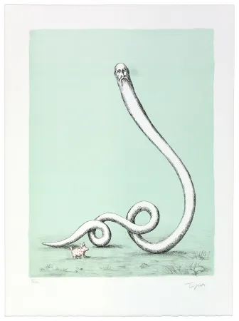 石版画 Topor - Ce n’est pas à un vieux lièvre qu’on apprend à faire le civet