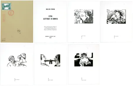 石版画 Topor - Cinq lettres d'amour