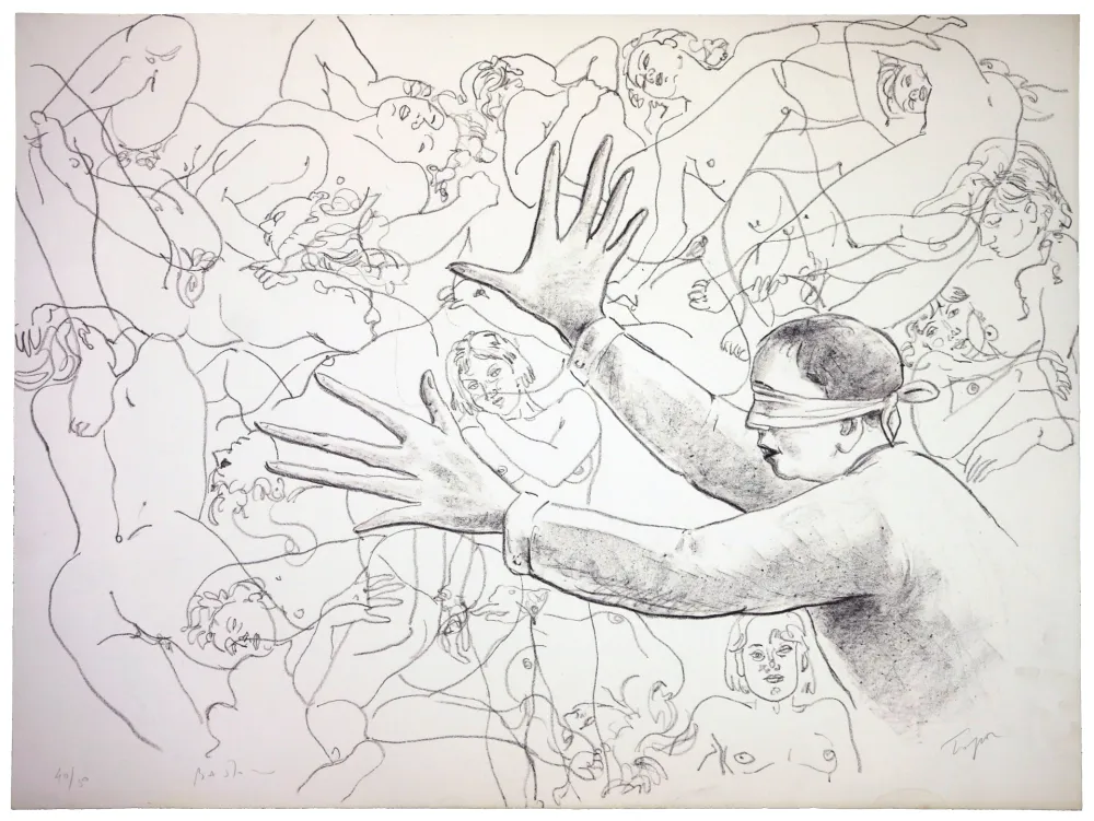 石版画 Topor - Colin Maillard