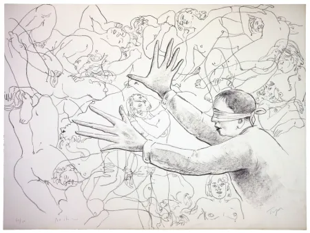 石版画 Topor - Colin Maillard