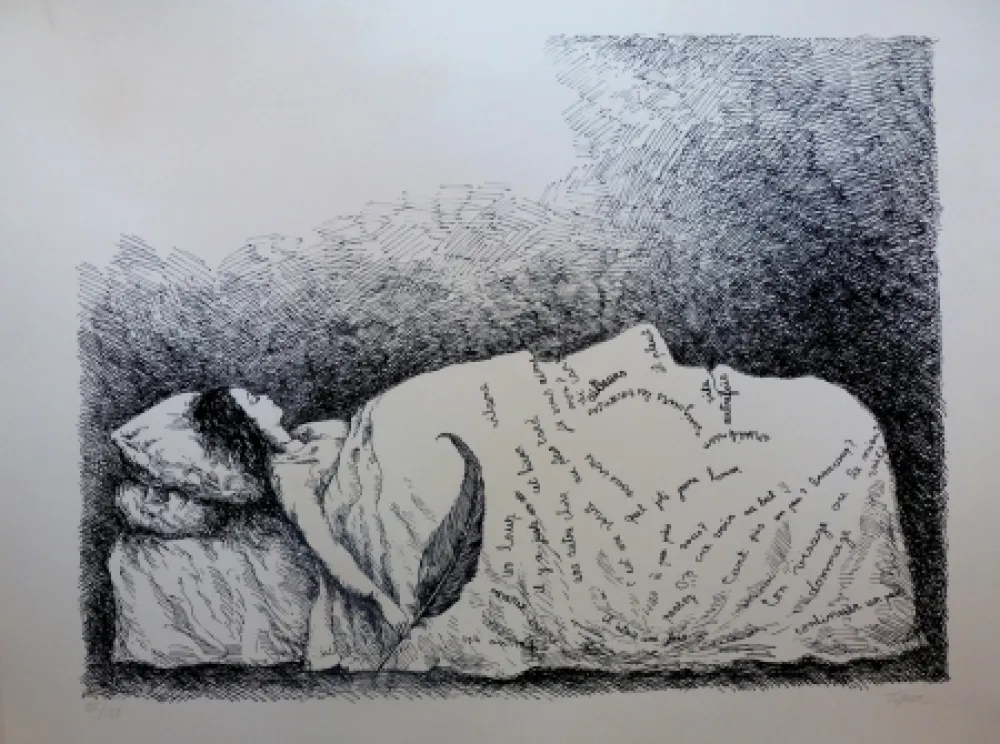 石版画 Topor - Endormie