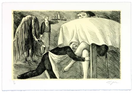 石版画 Topor - La tournée du patron