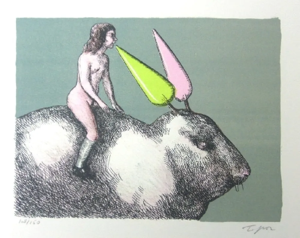 石版画 Topor - Le lapin