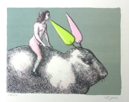 石版画 Topor - Le lapin