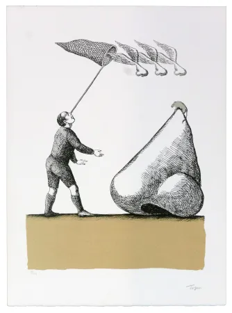 石版画 Topor - Les ailes du nez