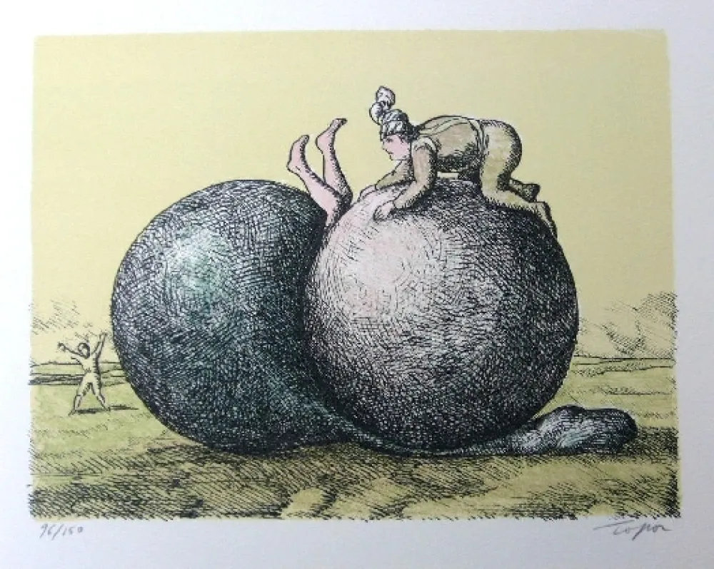 石版画 Topor - Les boules