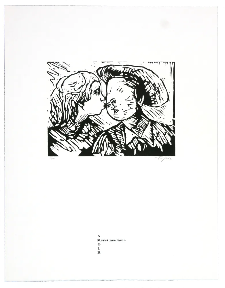 油毡版画 Topor - Merci madame